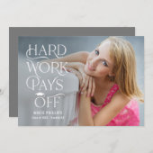 Invitation de graduation de couleur éditable Grad (Devant / Derrière)