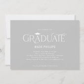 Invitation de graduation de couleur éditable Grad  (Dos)