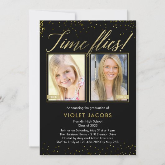 Invitation de graduation de COULEUR MODIFIABLE (Devant)