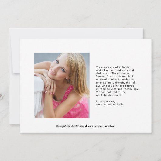 Invitation de graduation de couleur modifiable de (Dos)