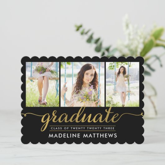 Invitation de graduation de couleur modifiable de  (Debout devant)