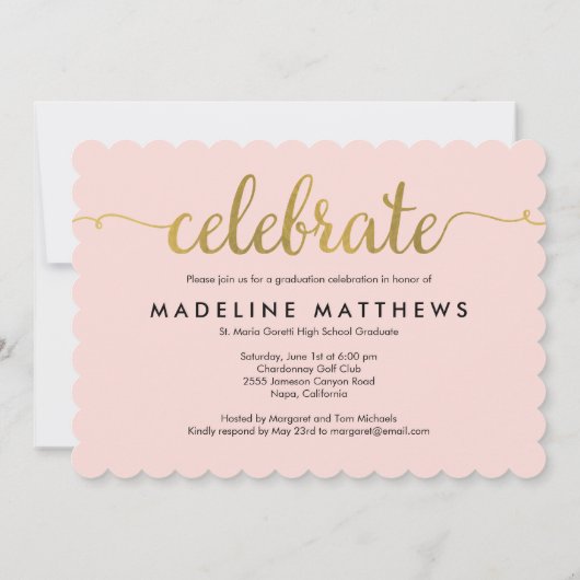 Invitation de graduation de couleur modifiable de (Dos)