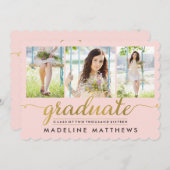 Invitation de graduation de couleur modifiable de  (Devant / Derrière)