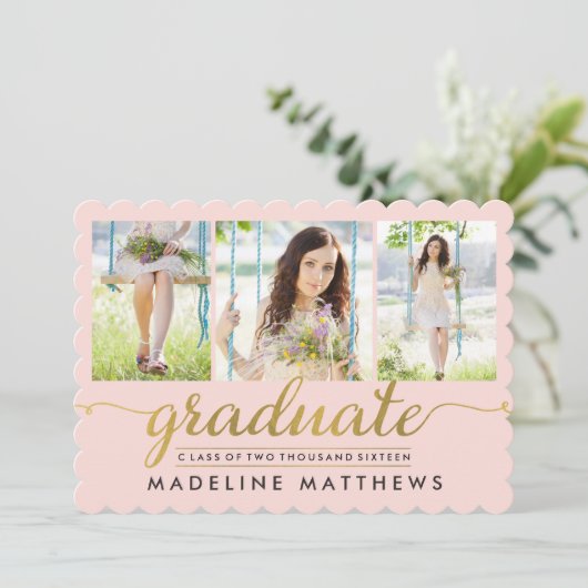 Invitation de graduation de couleur modifiable de  (Debout devant)