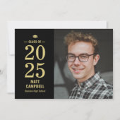 Invitation de Graduation de couleur modifiable de  (Devant)