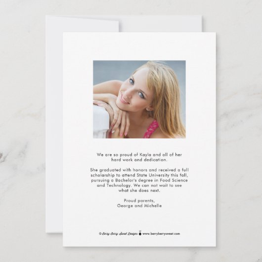 Invitation de graduation de couleur modifiable de (Dos)