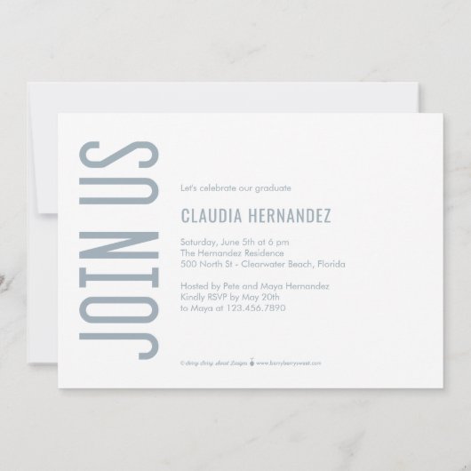 Invitation de graduation de couleur modifiable par (Dos)