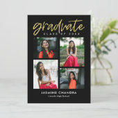 Invitation de graduation de couleur modifiable par (Debout devant)