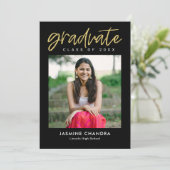 Invitation de graduation de couleur modifiable par (Debout devant)