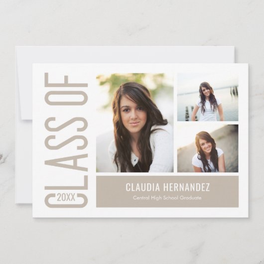 Invitation de graduation de couleur modifiable par (Devant)