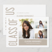 Invitation de graduation de couleur modifiable par (Devant / Derrière)