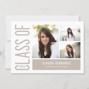 Invitation de graduation de couleur modifiable par