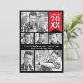 Invitation de graduation de drapeau moderne - Roug (Debout devant)