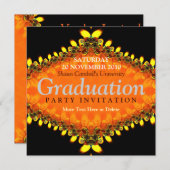 Invitation de graduation de flamme fractale (Devant / Derrière)