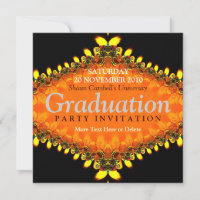 Invitation de graduation de flamme fractale