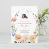 Invitation de graduation de fleur de printemps (Debout devant)