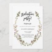 Invitation de graduation de fleur sauvage (Devant / Derrière)
