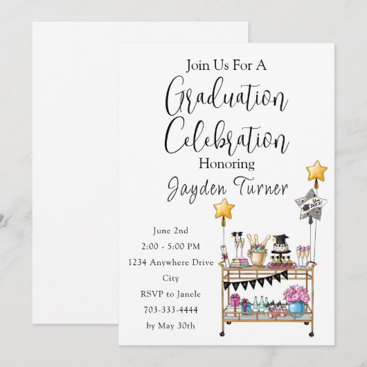 Invitation de graduation de la barre de script déc (Devant / Derrière)