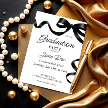 Invitation de graduation de la cale noire Ruban Gr