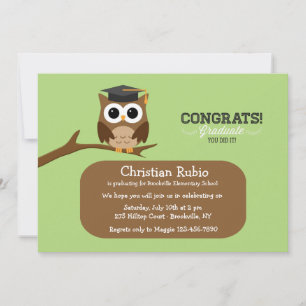 Invitation de graduation de la Chouette Sage
