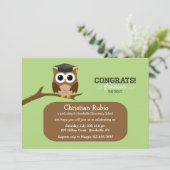 Invitation de graduation de la Chouette Sage (Debout devant)