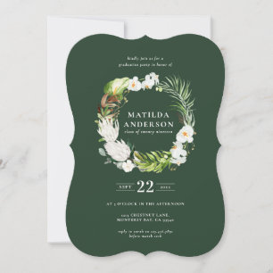 Invitation de graduation de la couronne de fleurs 