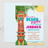 Invitation de graduation de la fête de la plage de (Devant / Derrière)