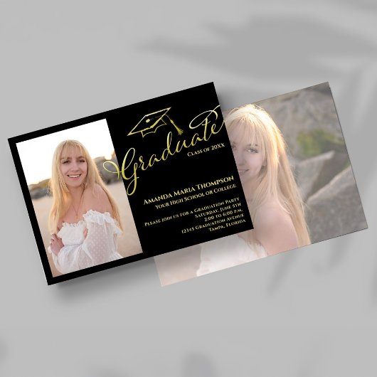 Invitation de graduation de la fête Photo Script O