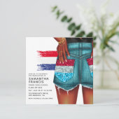 Invitation de graduation de la fille en denim des (Debout devant)