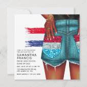 Invitation de graduation de la fille en denim des (Devant)