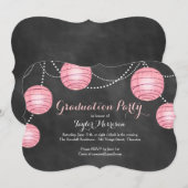 Invitation de graduation de la lanterne rose fanta (Devant / Derrière)