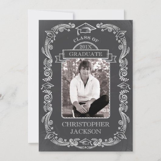 Invitation de graduation de la photo de tableau de (Devant)
