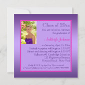 Invitation de graduation de la photo florale rose  (Dos)