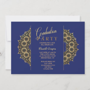 Invitation de graduation de la plaque d'or