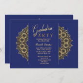 Invitation de graduation de la plaque d'or (Devant / Derrière)