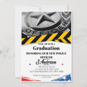 Invitation de graduation de la police du drapeau a