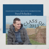 Invitation de graduation de la typographie courbe  (Devant / Derrière)