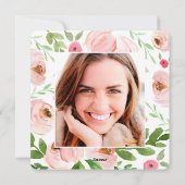 Invitation de graduation de l'aquarelle florale ro (Dos)