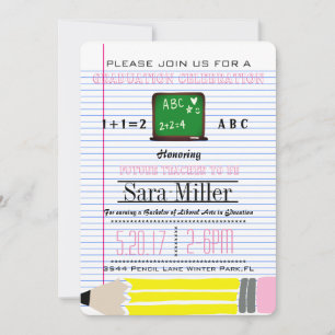 Invitation de graduation de l'enseignant du tablea