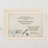 Invitation de graduation de littérature (Devant / Derrière)