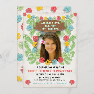 Invitation de graduation de luau hawiian Tropical