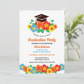 Invitation de graduation de Luau Hibiscus Tropical (Debout devant)