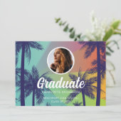 Invitation de graduation de palmier tropicale (Debout devant)