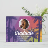 Invitation de graduation de palmier tropicale (Debout devant)