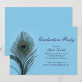 Invitation de graduation de Peacock Turquoise (Devant / Derrière)