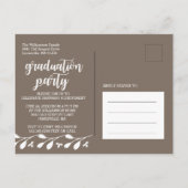 Invitation de graduation de photo florale Boho mod (Dos)