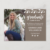 Invitation de graduation de photo florale Boho mod (Devant)