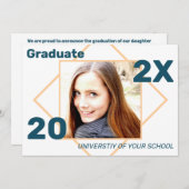 Invitation de graduation de photo géométrique simp (Devant / Derrière)