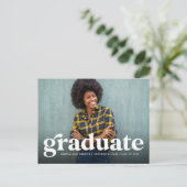 Invitation de graduation de photo horizontale rétr (Debout devant)