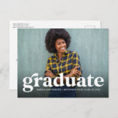 Invitation de graduation de photo horizontale rétr (Devant / Derrière)
